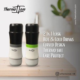 ThermoTom Dual Container Bottle 2 Drinks 1 Flask