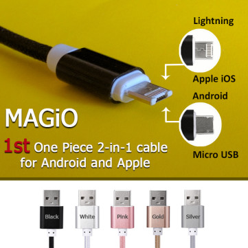 MAGiO 1st One piece 2-in-1 Cable: Android & Apple