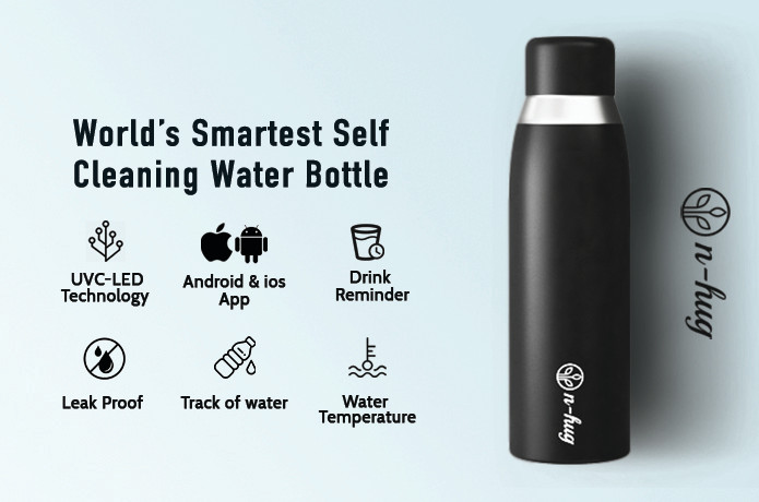 N-Hug- World's smartest selfcleaning water bottle.