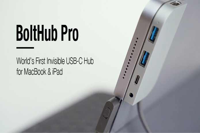 BoltHub Pro:Invisible USB-C Hub for MacBook & iPad