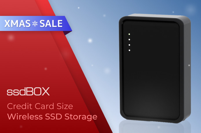 ssdBOX - Credit Card Size Wireless SSD Storage