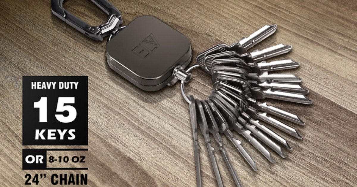 Retractable Pull Keychain Holder Reel Recoil Key Ring Belt Clip NEW BV!T Z5N VES