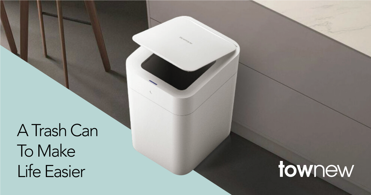 A futuristic new hands-free trash can will automatically seal old garbage  bags and roll out new ones