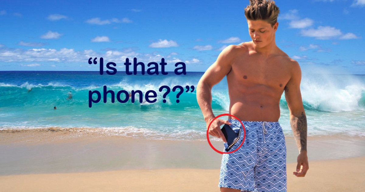 swim trunks with waterproof pocket