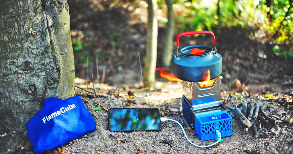 outdoor portable mini flame cube electric