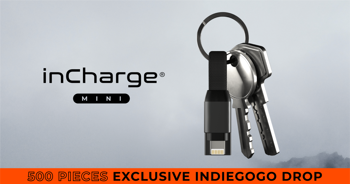 inCharge® Mini  The smallest MFi keyring cable in the world – Rolling  Square