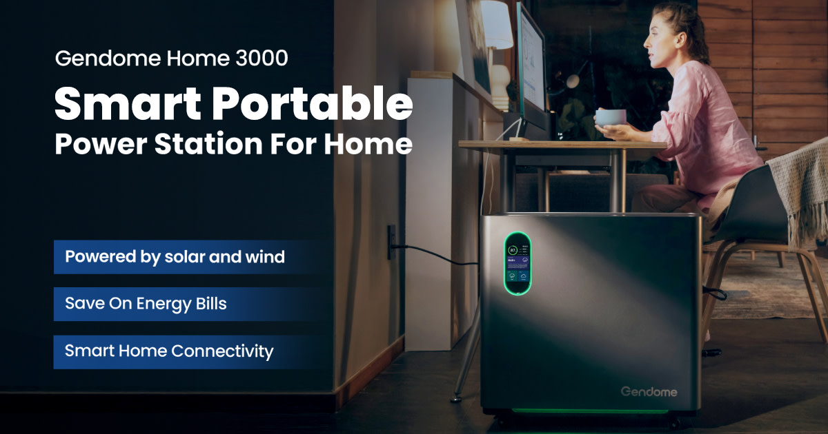 Gendome Home 3000 Portable Power Station, 3072Wh/3000W Solar