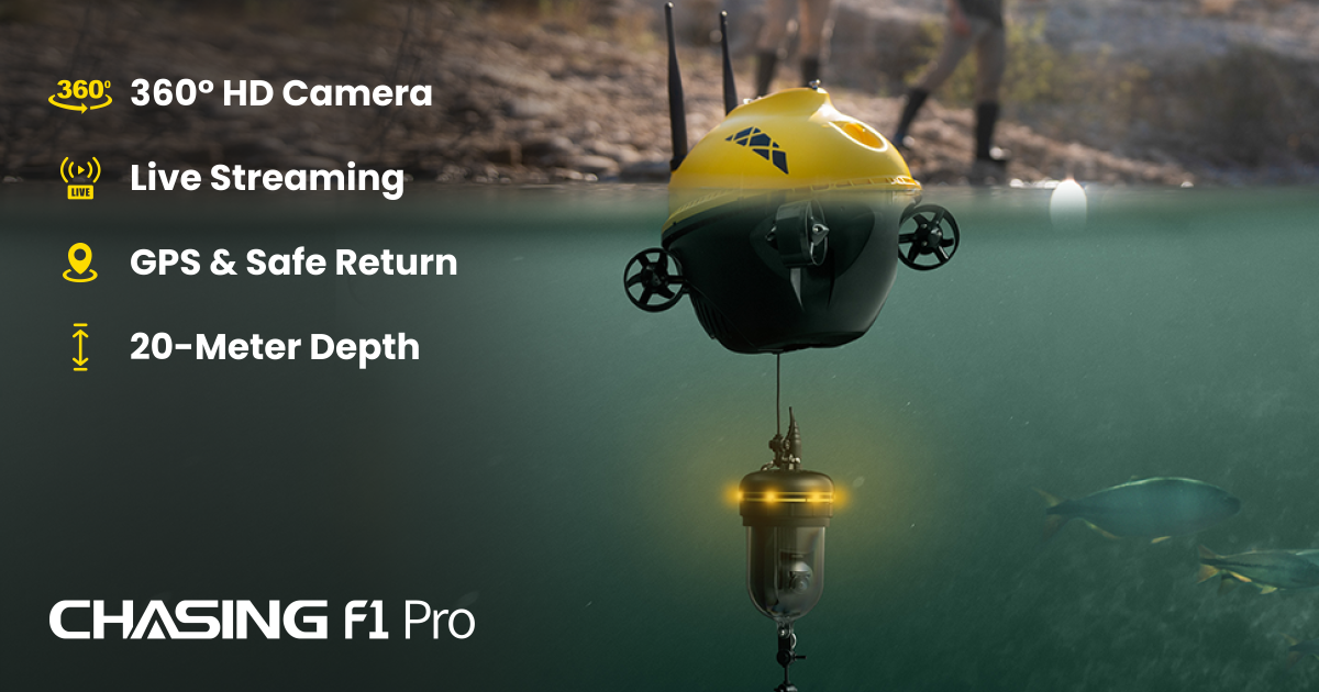 CHASING F1 Pro Smart Fishing Drone with 360-Degree Camera - Robotic Gizmos