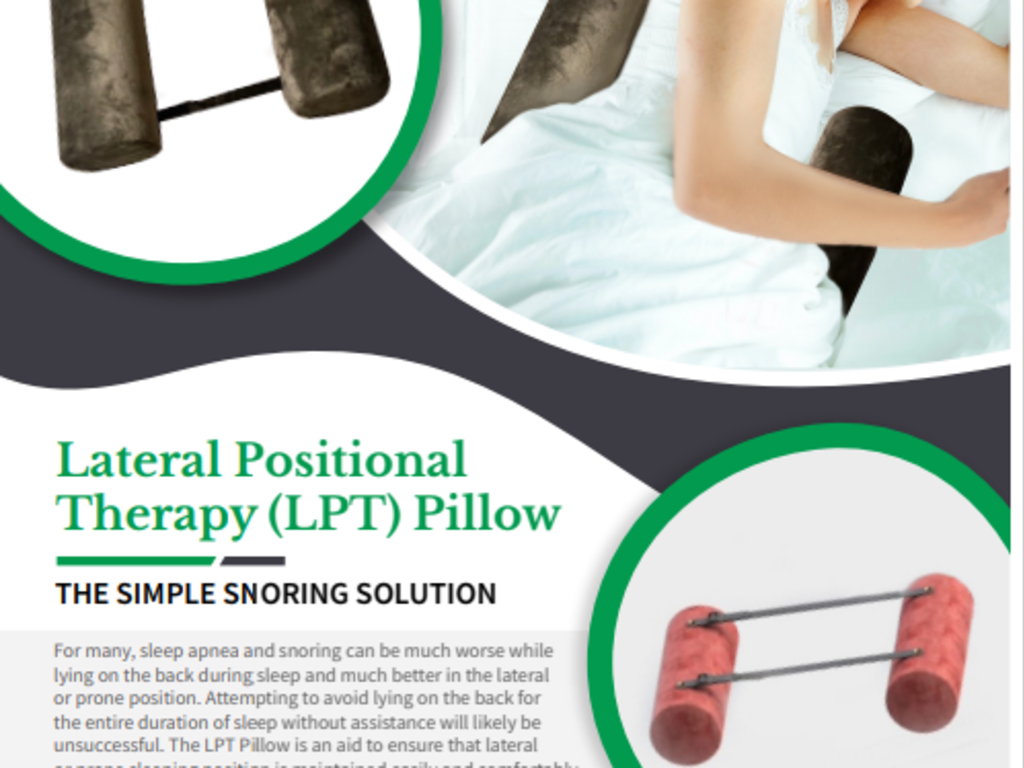 Positional sleep apnea outlet pillow