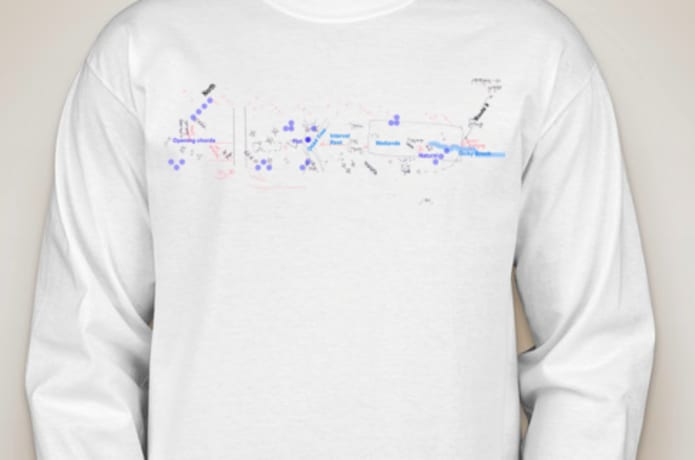 Blued Trees 1/3 mile measure.on long sleeve tee.