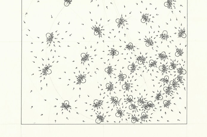 Part of the magnetism and fluid dynamics series of studies. Ink drawing on A4 220gm acid free heavyweight paper.