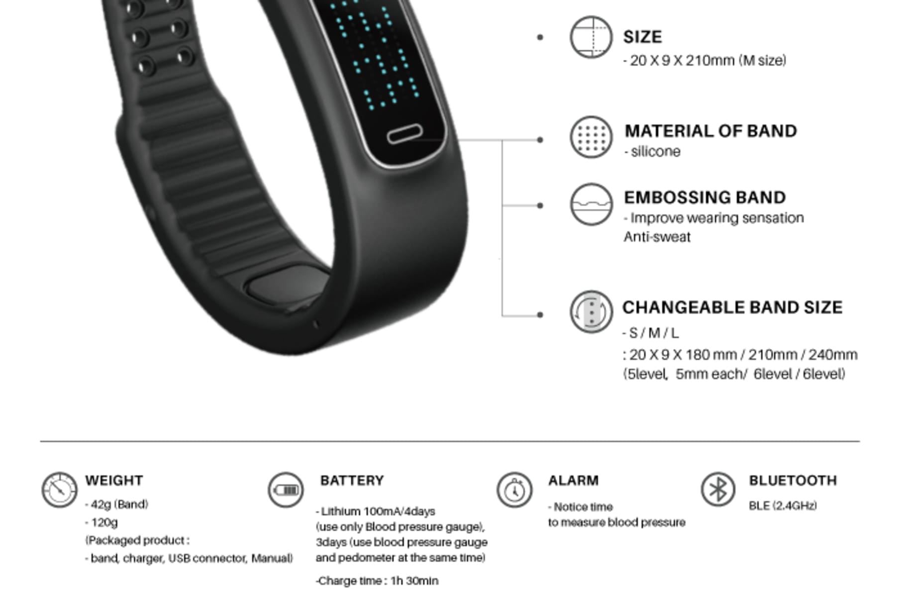 H2 blood pressure smartband clearance
