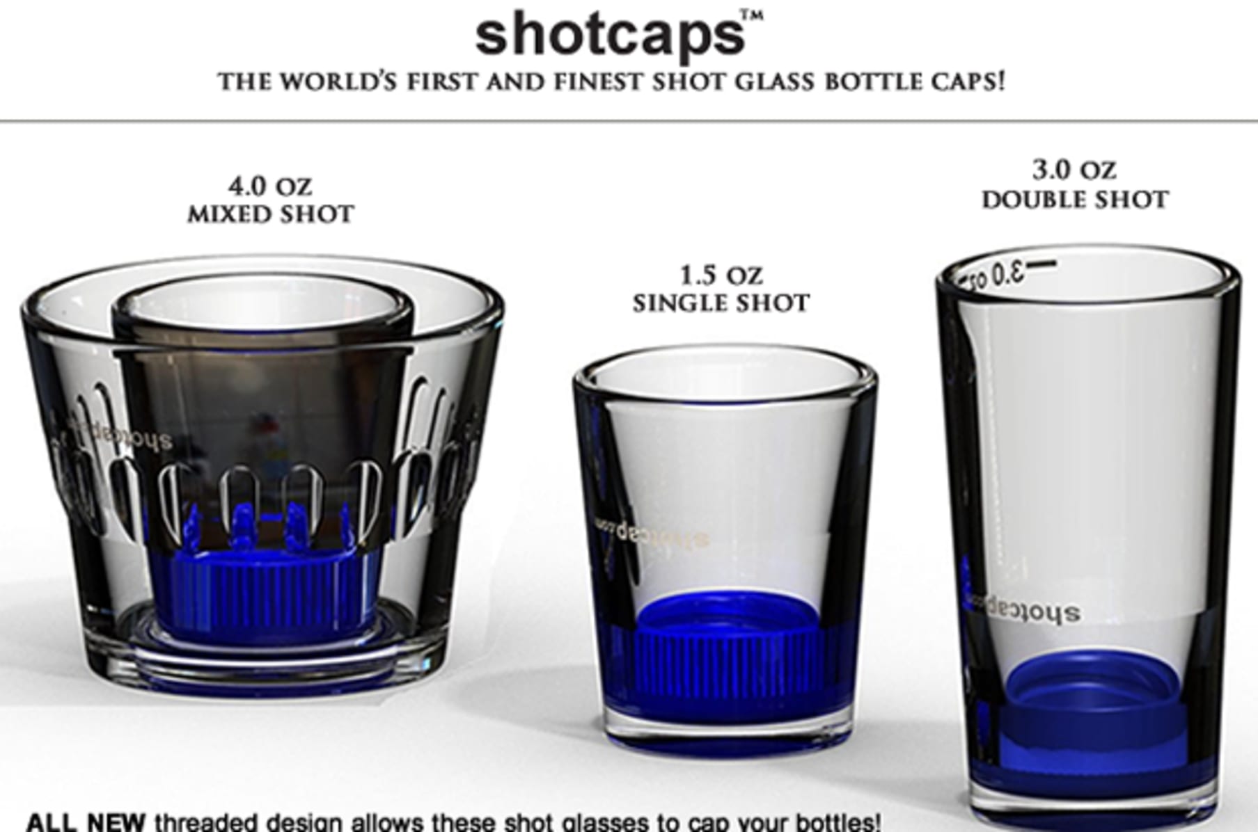Shotcaps: The World's First Finest Shot Glass Bottle Caps!