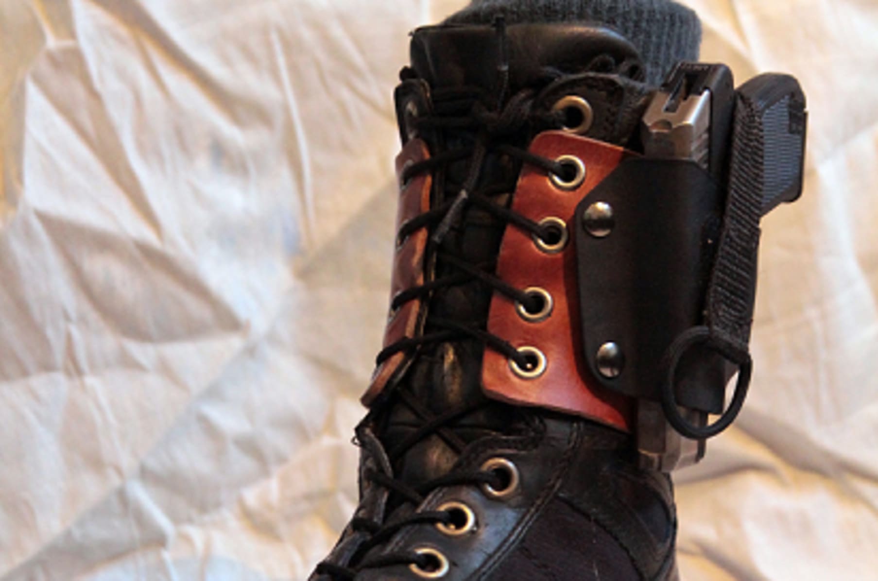 Boot Mounted Holster With Laced In Base Indiegogo