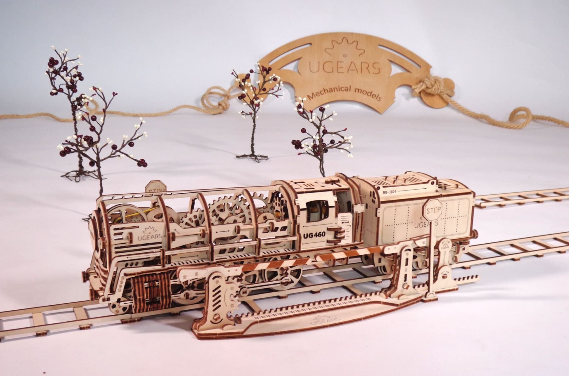 UGEARS TRAM with Rails Self-Propelled Mechanical Wooden Model Kit 3D Puzzle