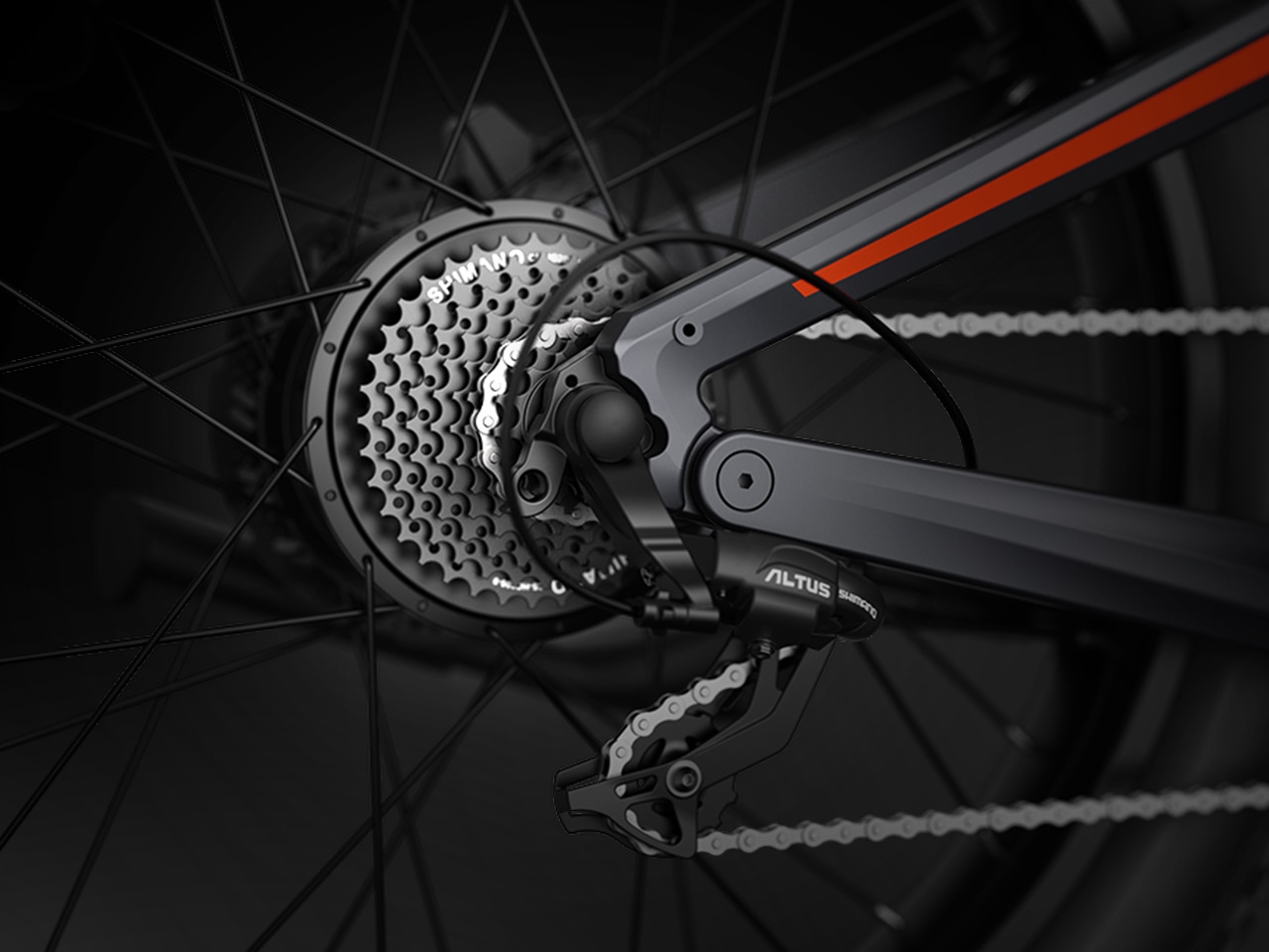 Master control with Shimano 9-speed gear shifts for seamless transitions on thrilling moves.