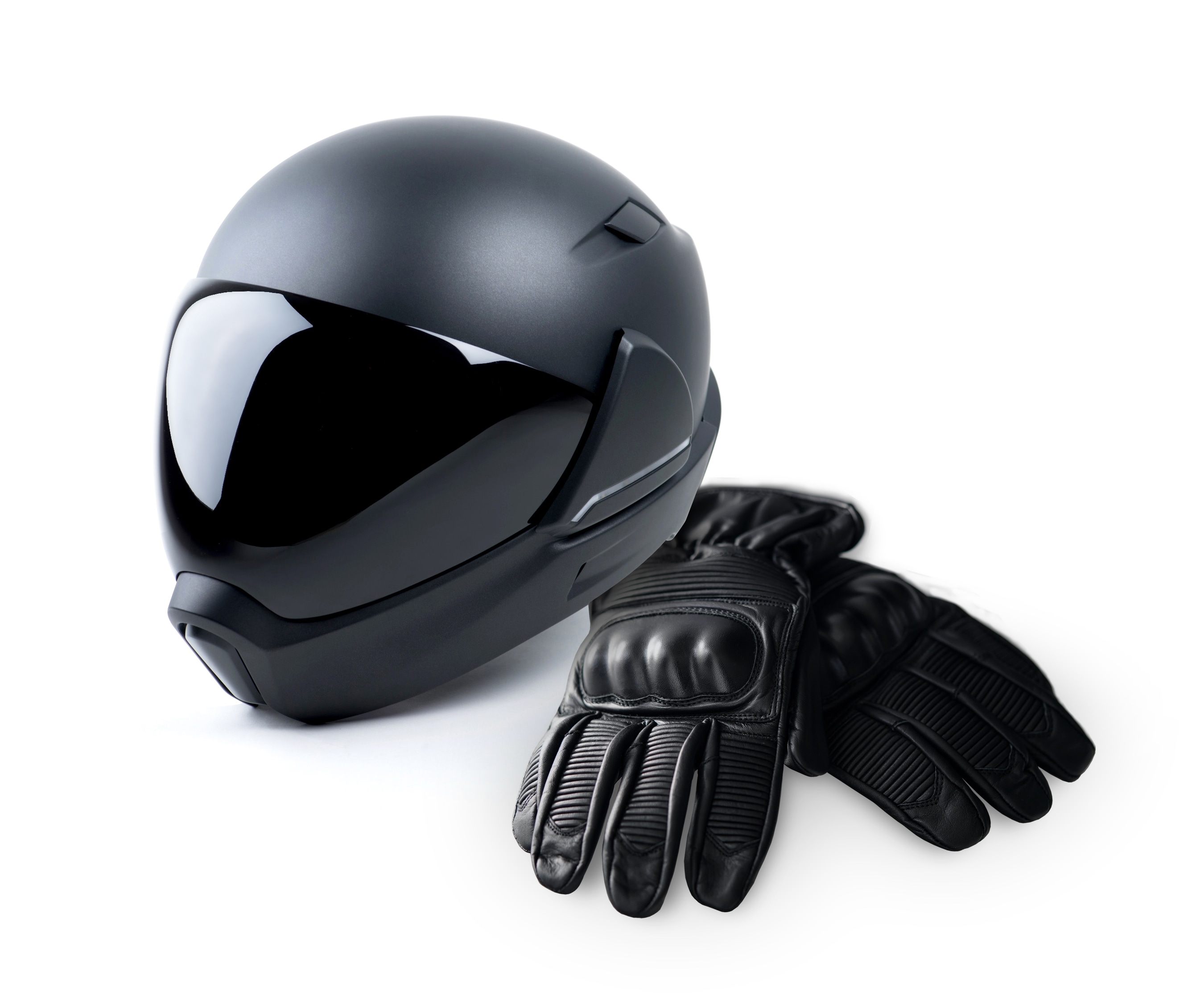 motorbike helmet and gloves