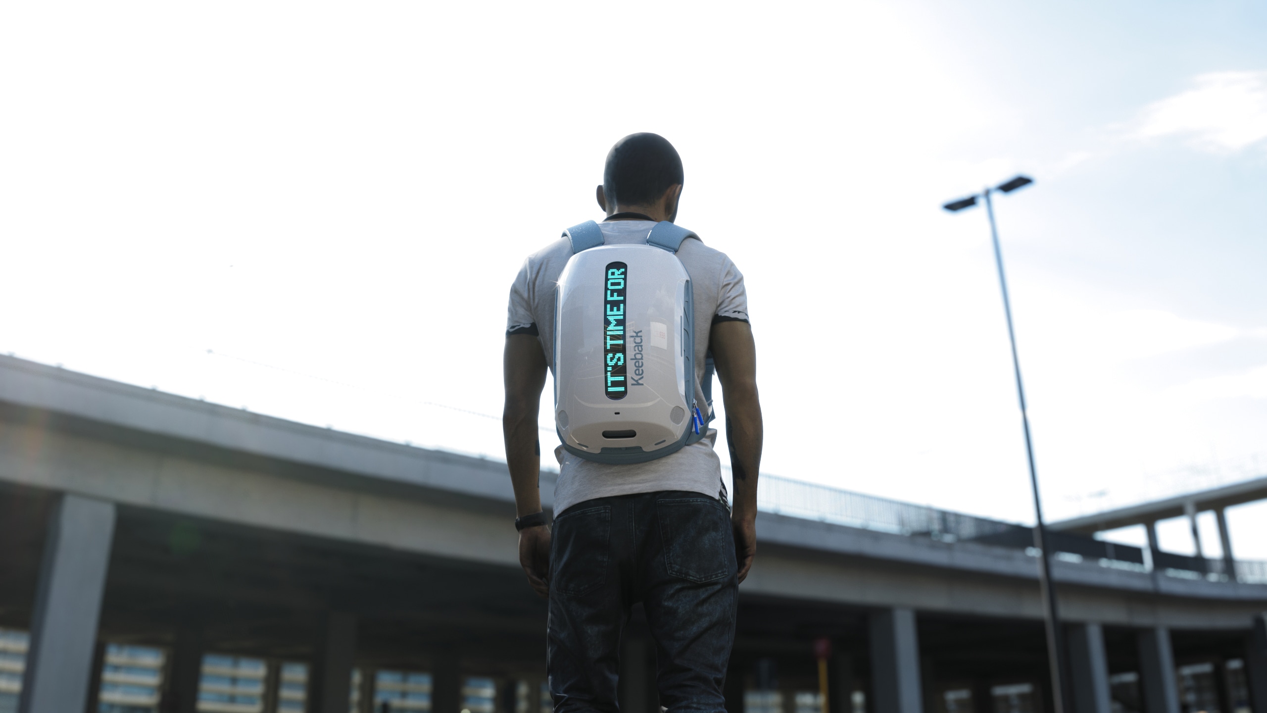 futuristic stylish digital backpack