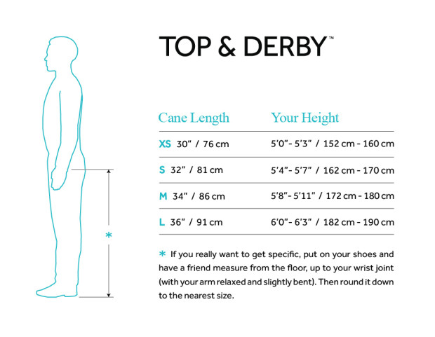 Walking Cane Size Chart