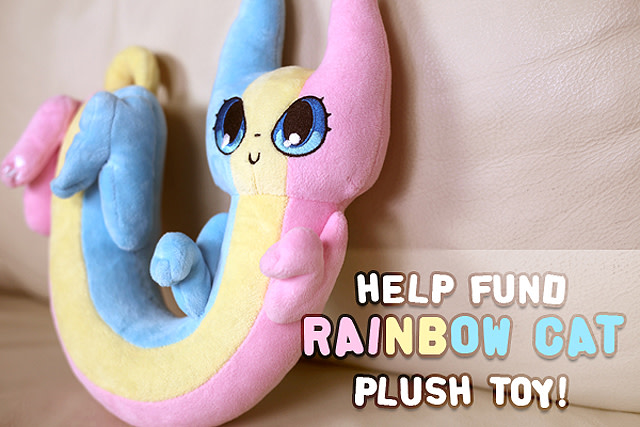 rainbow stuffed cat