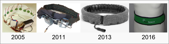 picture of different belt generations from 2005 to 2016