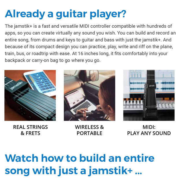JAMSTIK+｜ポータブルスマートギター 「ジャムスティックプラス
