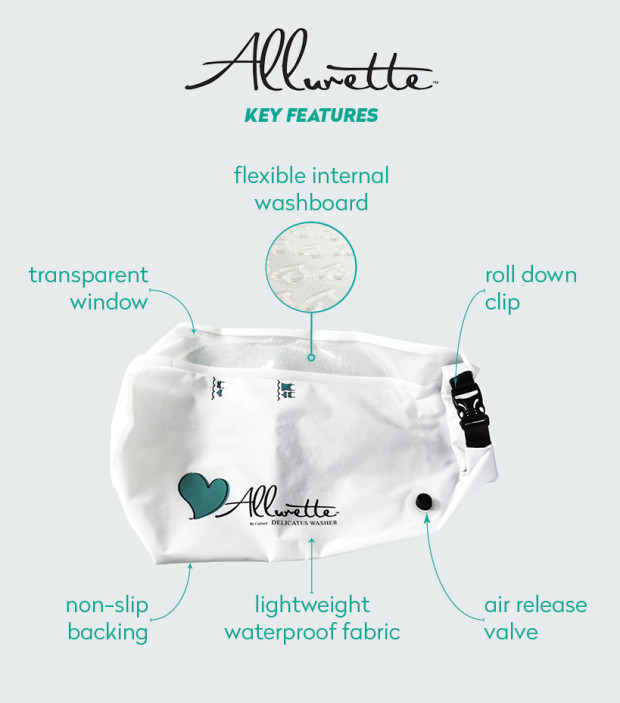 Allurette washer - A small, portable washing machine for delicate clothing.