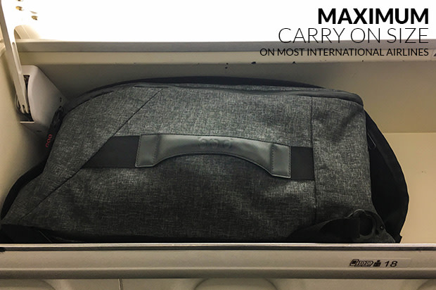 Paq Bag in Airline Overhead Bin