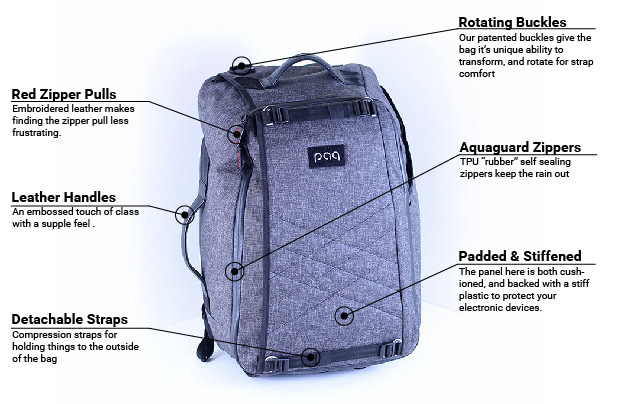 leader line front of paq bag