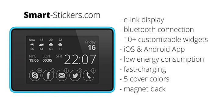 potlood verachten Laster Smart Sticker. Customizable real-time display. | Indiegogo
