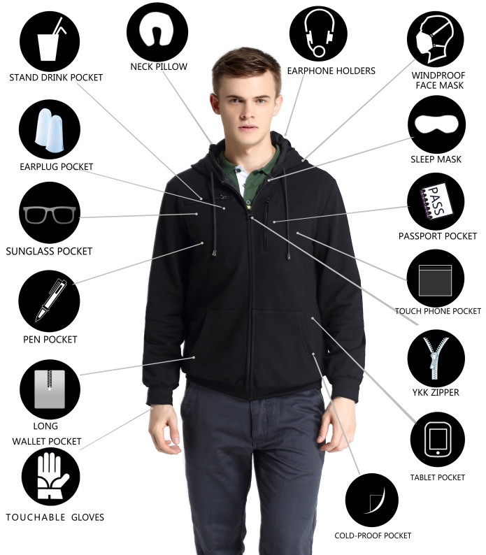 World's Best TRAVEL HOODIE with 17 Features - XY37 | Indiegogo
