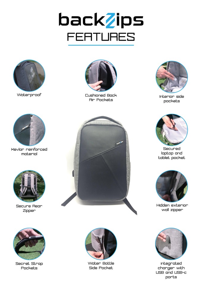 Secure hidden zipper,waterproof & Kevlar Backpack | Indiegogo
