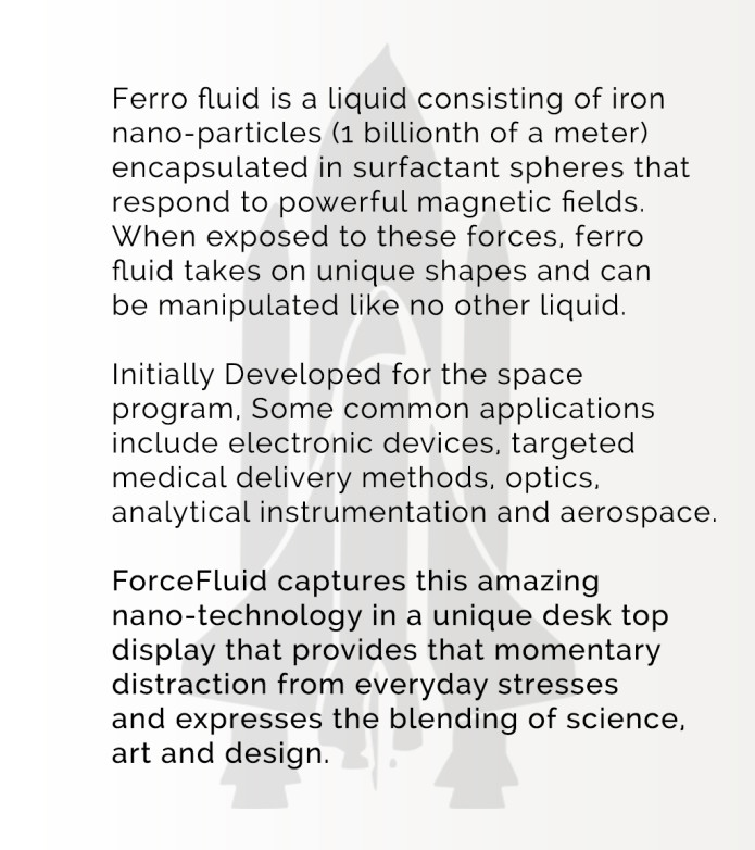 Avialable Now Force Fluid Ferrofluid Desk Toy Indiegogo