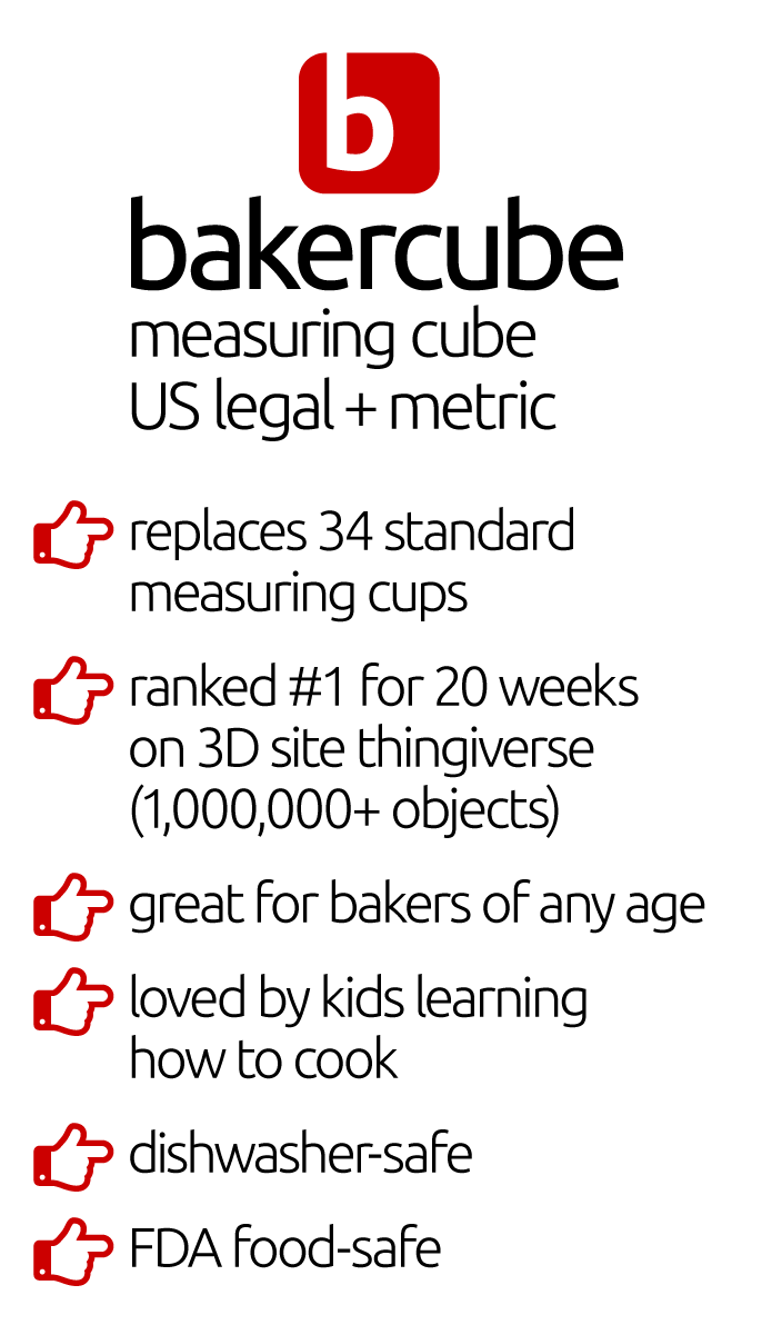 3D Printed Bakercube the Best Measuring Cup 