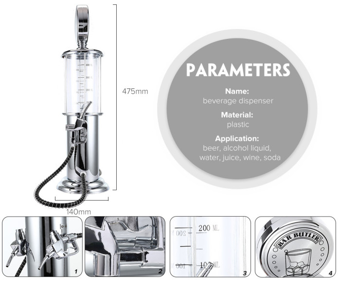 900ML Beer Tower Drink Liquor Dispenser Wine Gun Pump, 1/2-Shot Beverage  Alcohol Gas Station