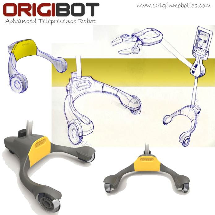 Origin Robotics, Inc., robotics, robot, bots, bot, indiegogo, ORIGIBOT2 Telepresence Robot Platform with Arm & Gripper, ORIGIBOT2 Advanced Carbon Fiber Telepresence Robot Platform with Arm and Gripper 