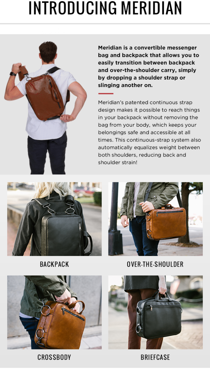 Meridian: Convertible Backpack to Messenger Bag | Indiegogo