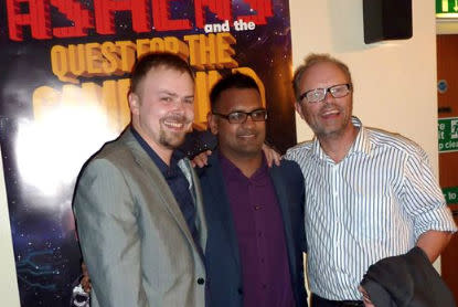 Three men, with a men's courage