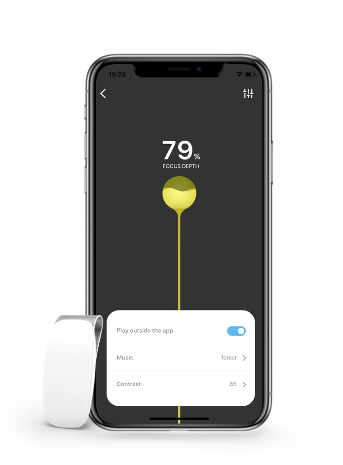 focus tuning meter with breath pacing