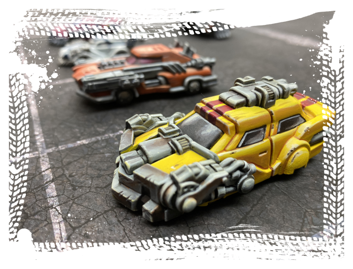 Sample Car Wars Sixth Edition miniatures painted by Ben Williams.