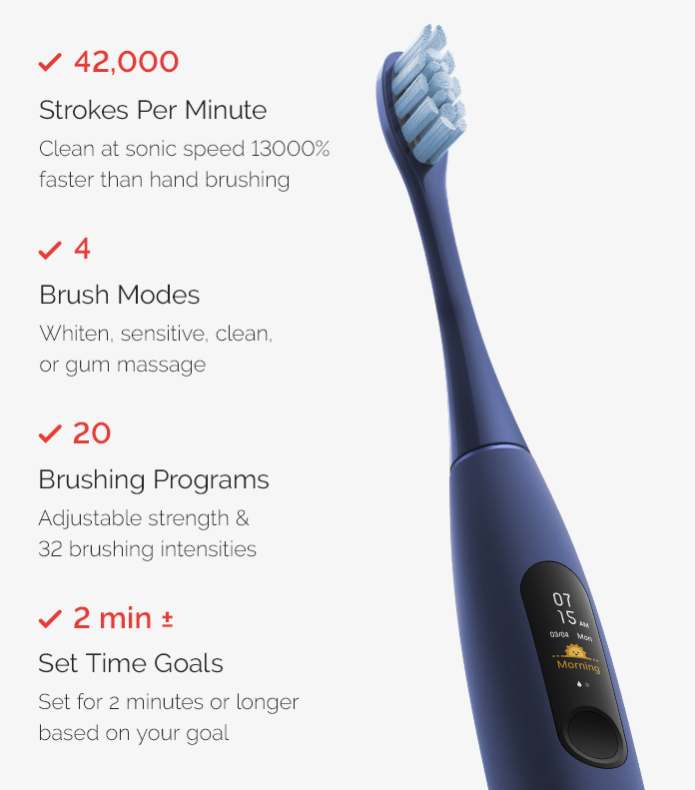 Clearance Electric Toothbrush, Electric Toothbrush with 6 Brush Heads, 5  Cleaning Modes,Smart 20-Speed Timer Electric Toothbrush IPX7 -Newly  Upgraded