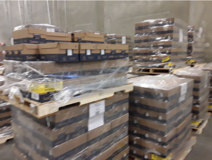 Warehouse in action (a bit too much action, sorry for the blur)