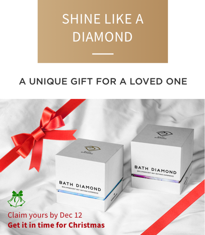 Bath Diamond Bath Bomb with Natural Glow Crystals Indiegogo