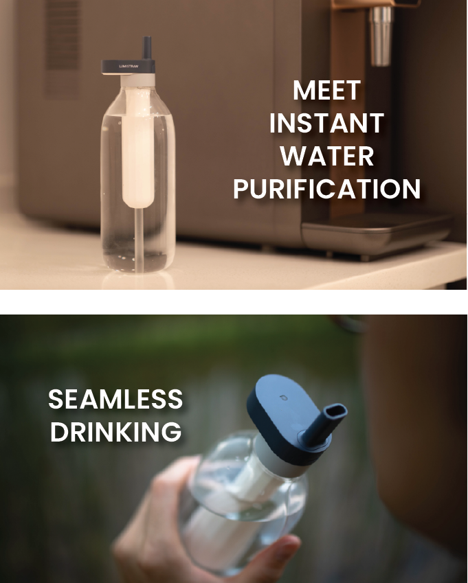 Lumistraw water-purifying bottle with a reusable straw gives you instantly clean  water » Gadget Flow