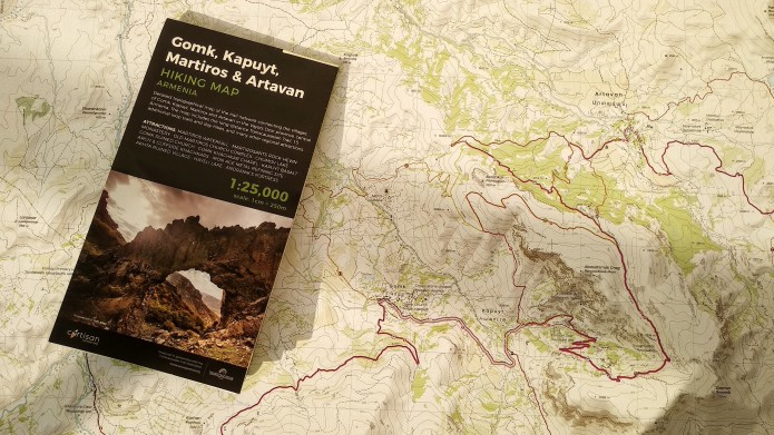 Vayots Dzor Gomk topo hiking map - central Armenia