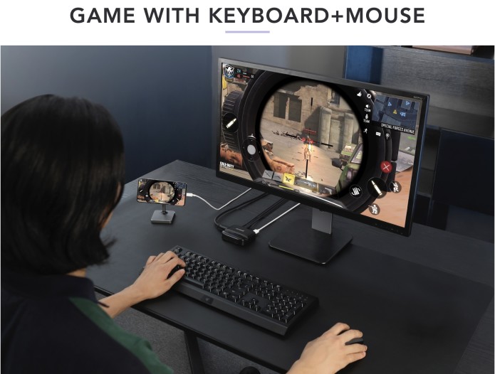 スマホゲームを大画面で しかもキーボードやマウスを使ってプレイできる様にするアダプタ Anyconsole Mini Kura Base