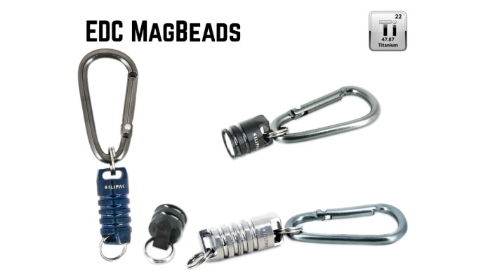 Titanium Keychain magnet connector- EDC Mag Beads (Silver Polished) –  Silipac
