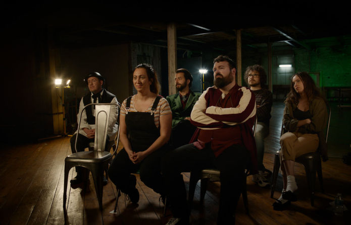 There are 7 characters in this shot. One is deliberately hidden from the camera at this point.