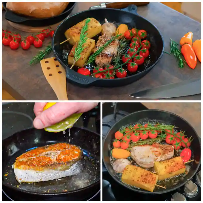 MANOLI Cast Iron Skillet with Removable Handle