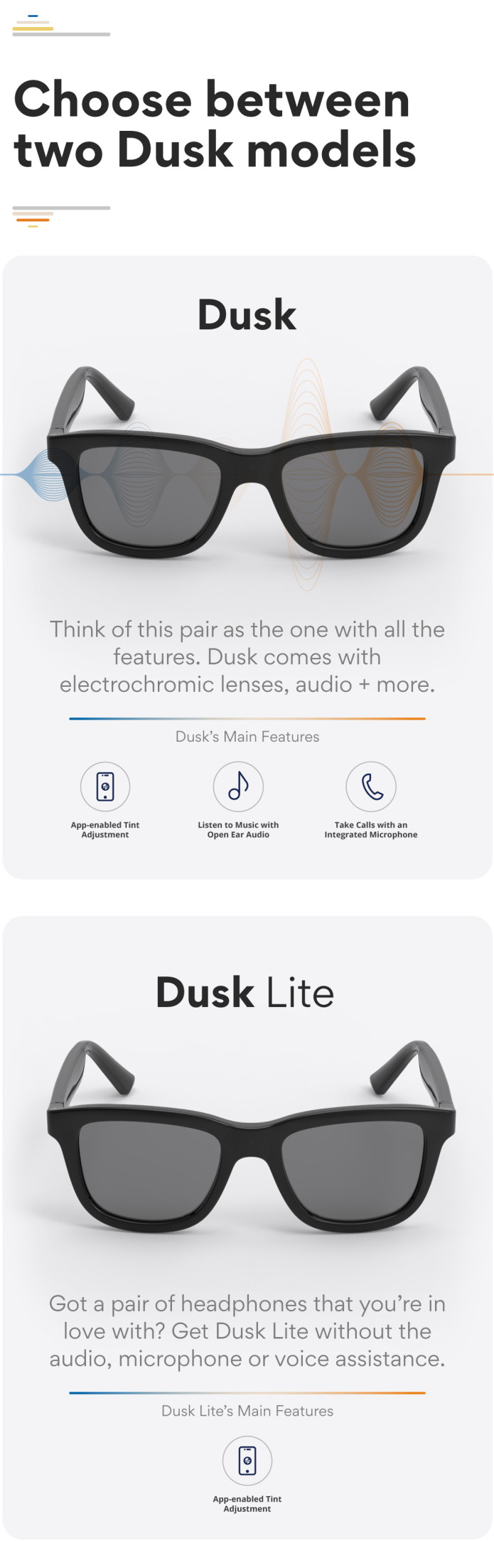 Dusk: App-enabled electrochromic smart sunglasses | Indiegogo